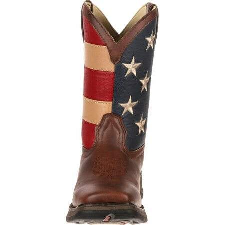 Durango LIL' Kid's Patriotic Western Flag Boot, BROWN/UNION FLAG, ME, Size 7 BT245